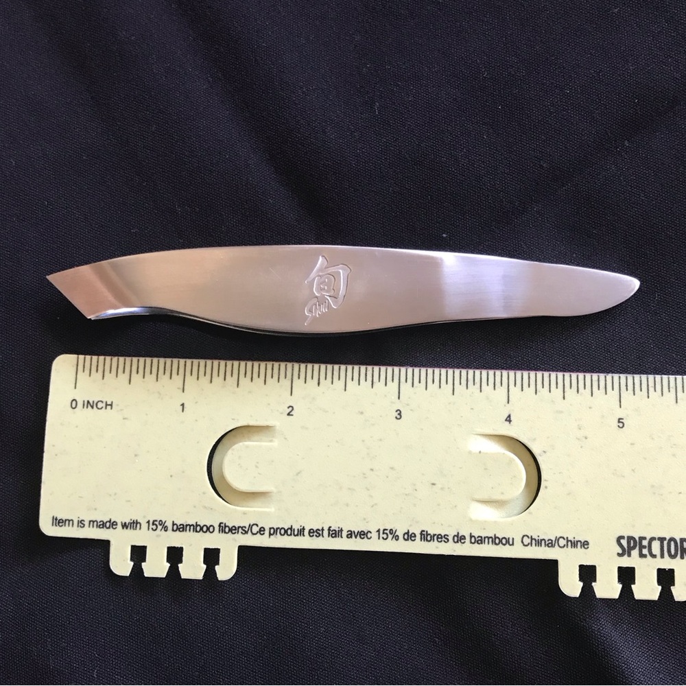 SHUN Silver Stainless Steel Fish Bone Tweezers